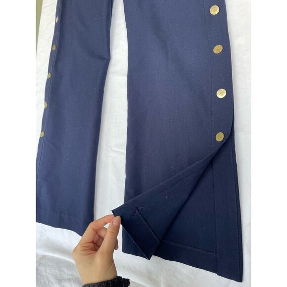 Romeo & Juliet Couture Women's Small Wide Leg Snap Button Pants Navy - Picture 5 of 9